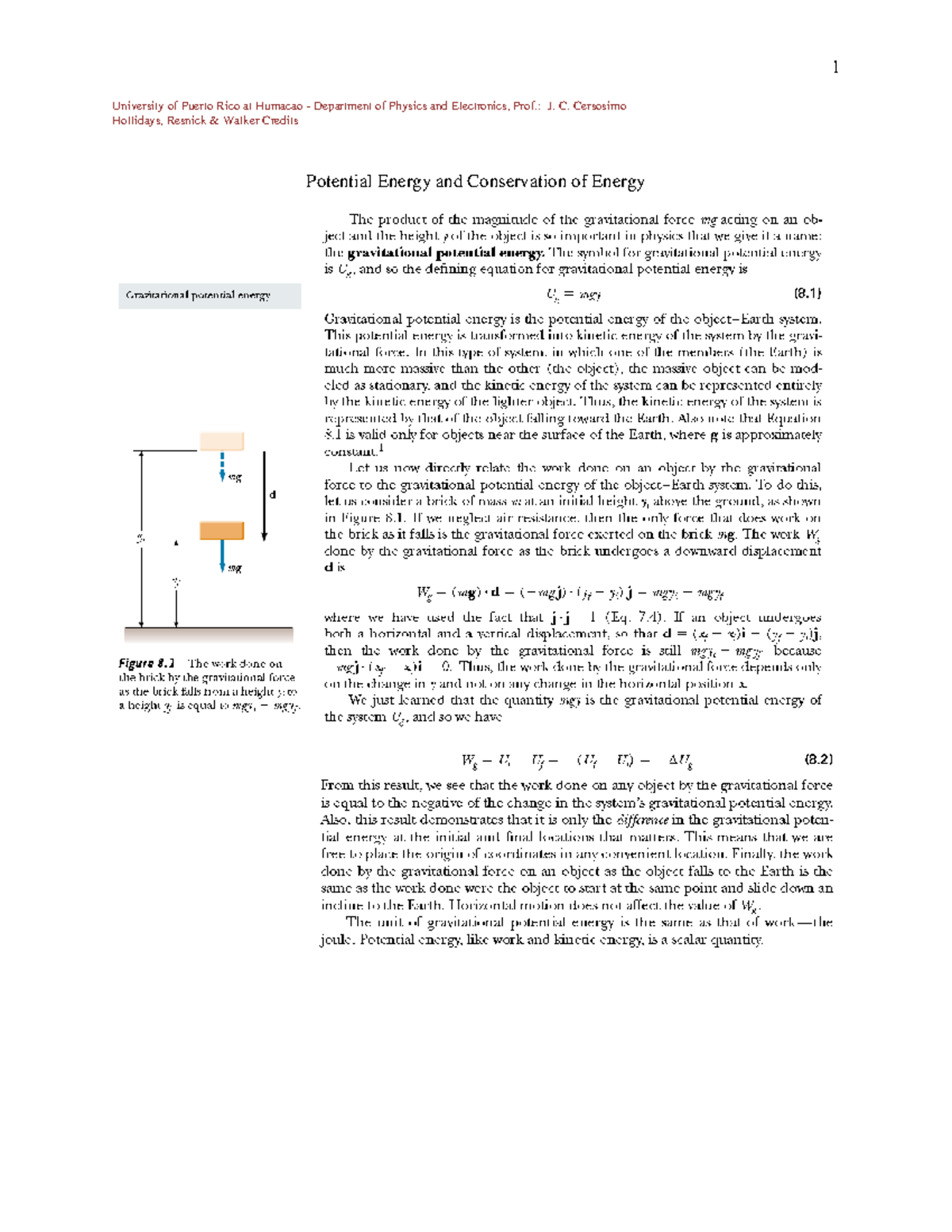 Problems on Potential Energy and Energy Conservation - PHYS 101 - Studocu