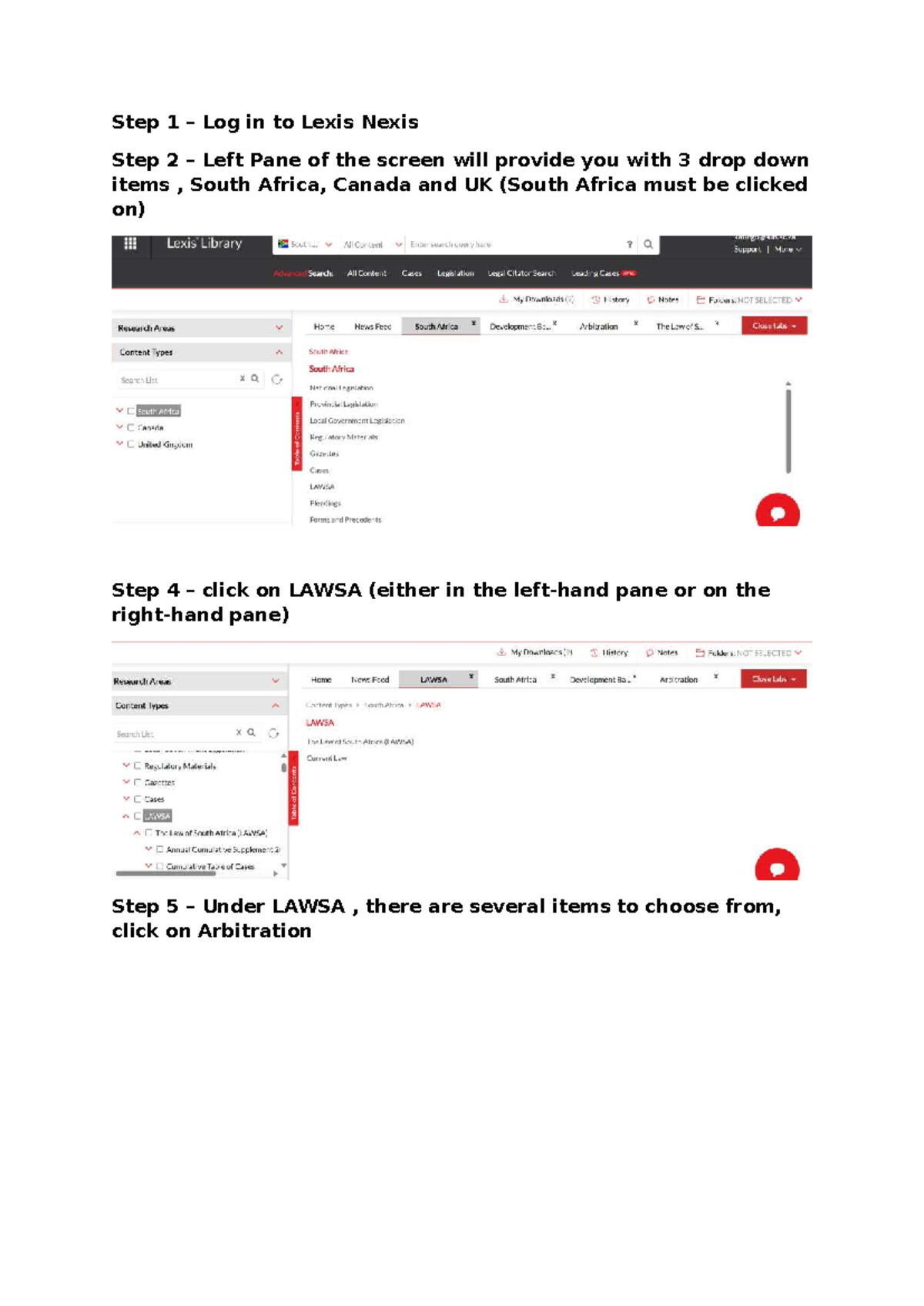 Guideline for accessing Lawsa on Lexis Nexis - 101 - Step 1 – Log in to ...