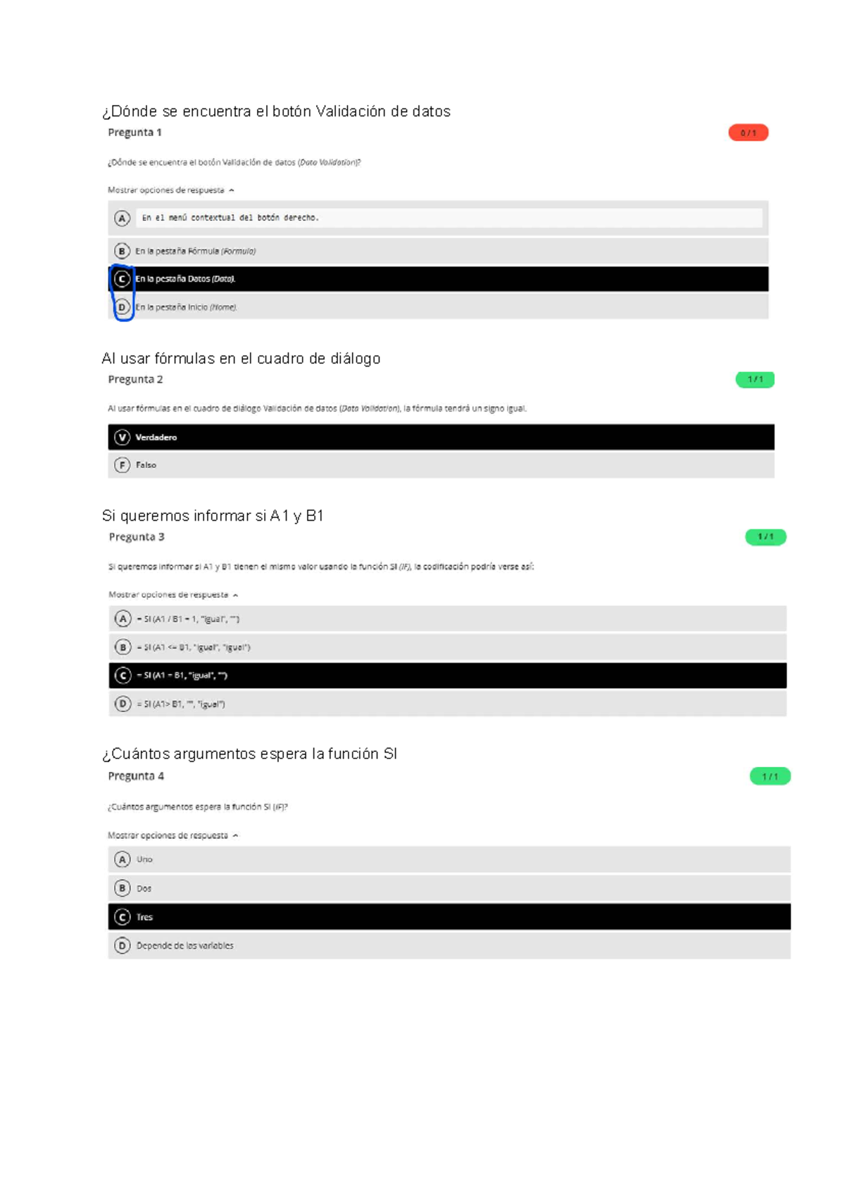 Excel Avanzado Preguntas Y Respuestas Para El Examen Ev Studocu