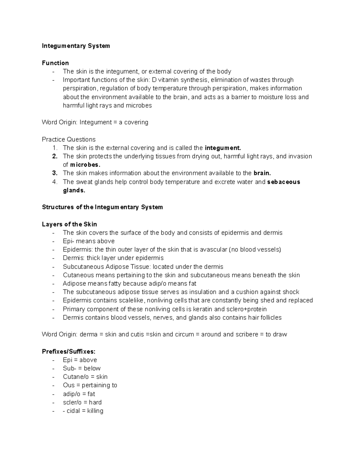 NURS122 Integumentary System: Chapter 13 Study Notes - Studocu