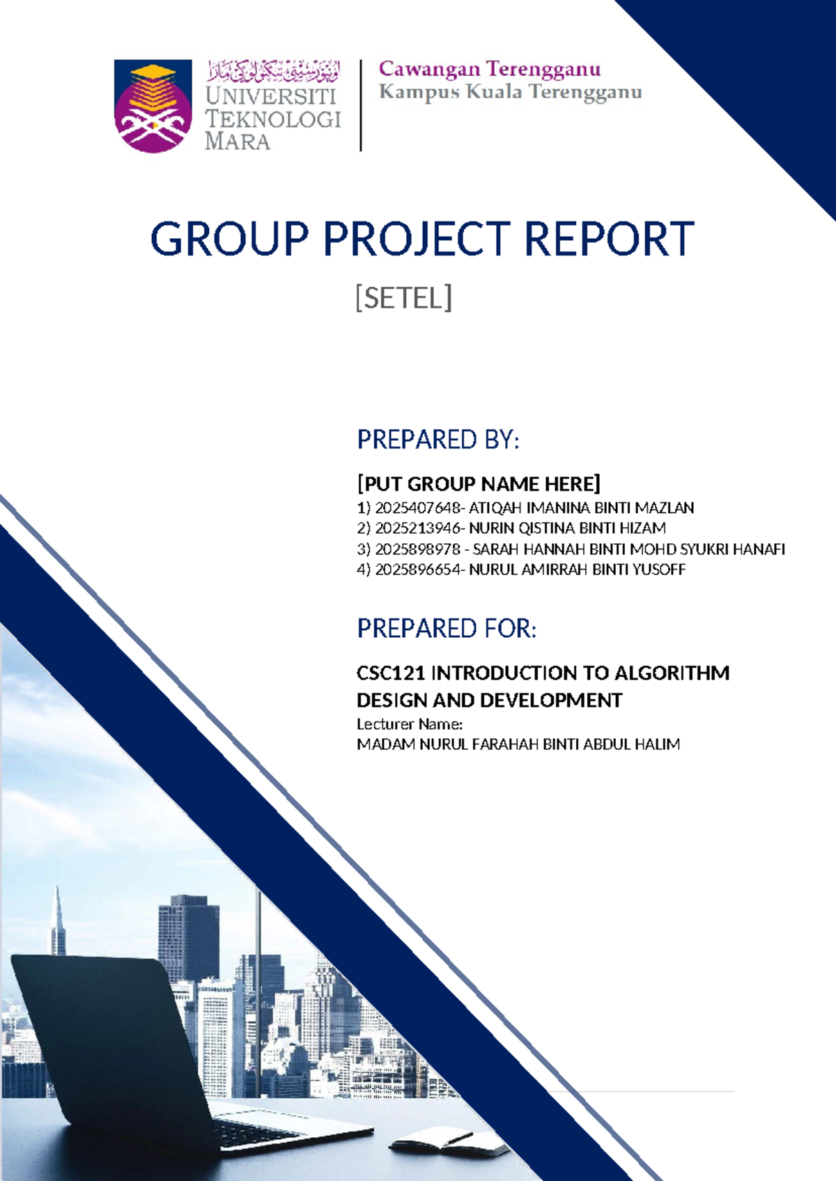 CSC121 Group Project Report: SETEL App Algorithm Design - Studocu
