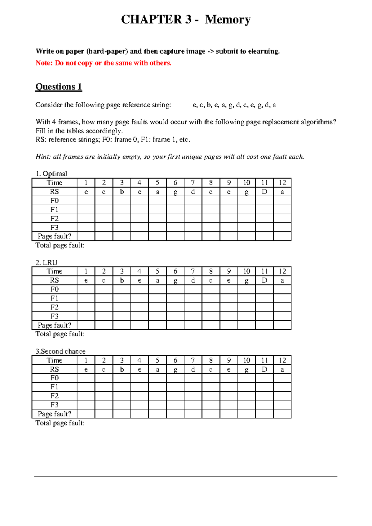 LAB3.2 - Memory Page Replacement Algorithms & Page Fault Analysis - Studocu