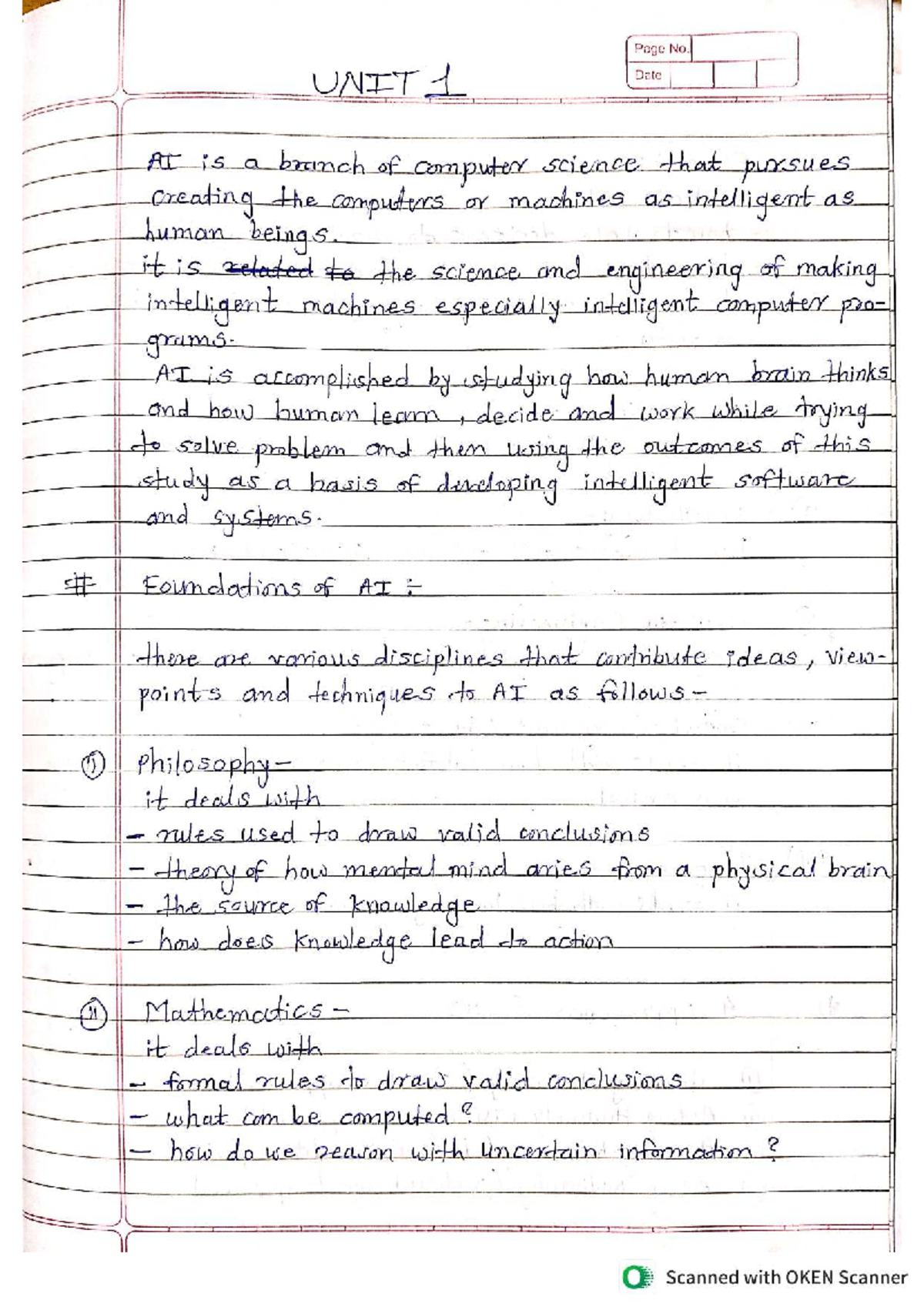 AI Unit 1: Foundations, Approaches, and Types of Intelligent Agents ...