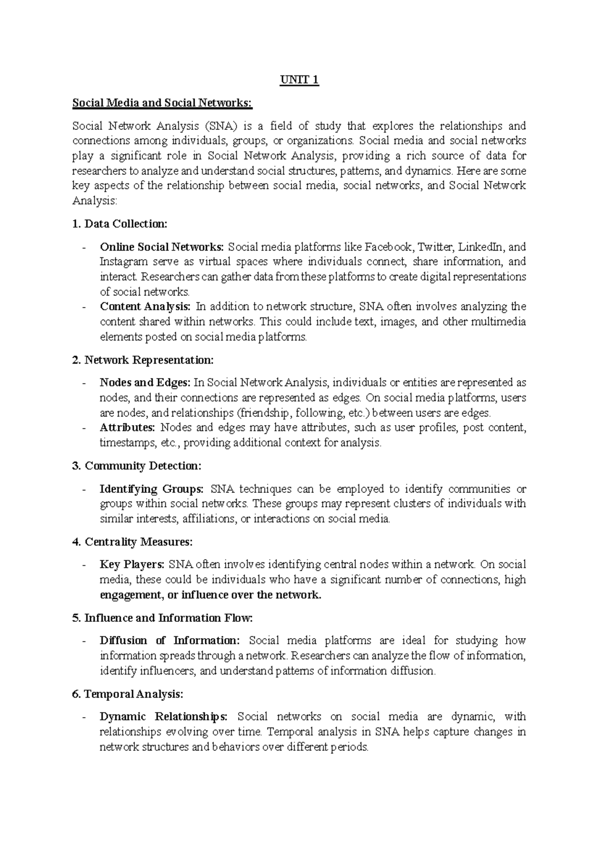 SNA UNIT 1 - Overview of Social Network Analysis Concepts and ...