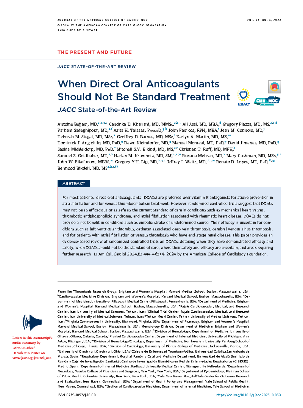 Final Exam: DOACs - Efficacy, Safety, and Limitations in Treatment ...