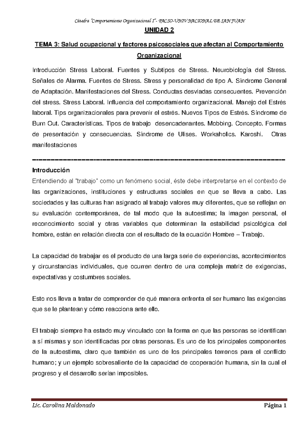 Estrategias de Prevención y Manejo del Estrés Laboral - Cátedra COI ...