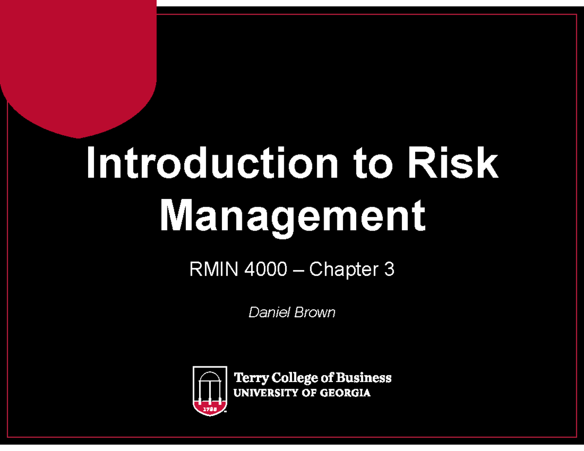 RMIN 4000 Spring 2024 Chapter 3: Introduction to Risk Management - Studocu
