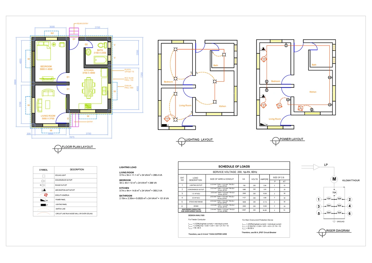 Wiring Plan Layout for Lighting Load Calculation (ENG 101) - Studocu