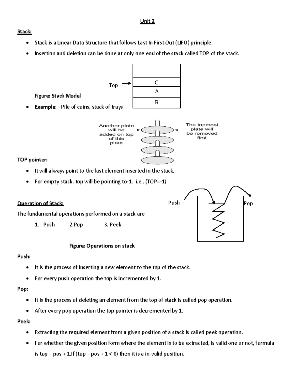 Data Structures DS Unit 2: Stacks and Queues Concepts Explained - Studocu