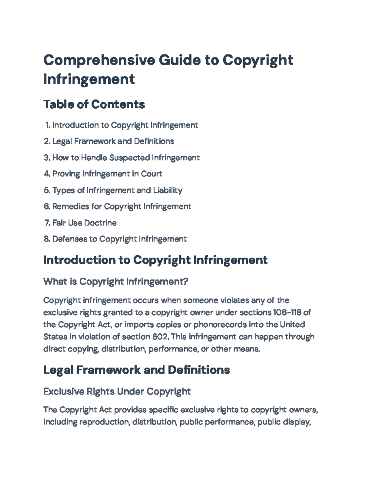 Comprehensive Guide to Copyright Infringement Laws and Remedies ...