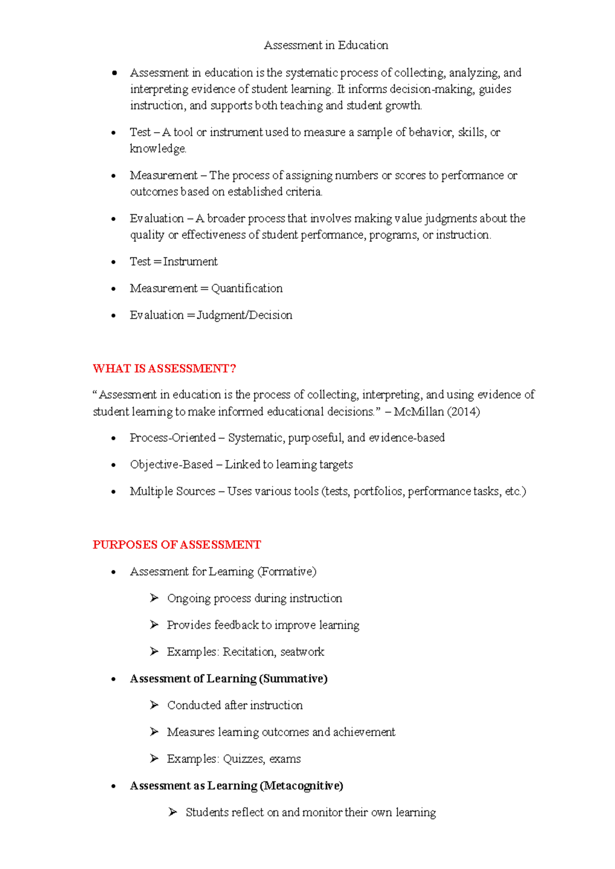 L1-L2 Assessment in Education: Key Concepts and Principles Summary ...
