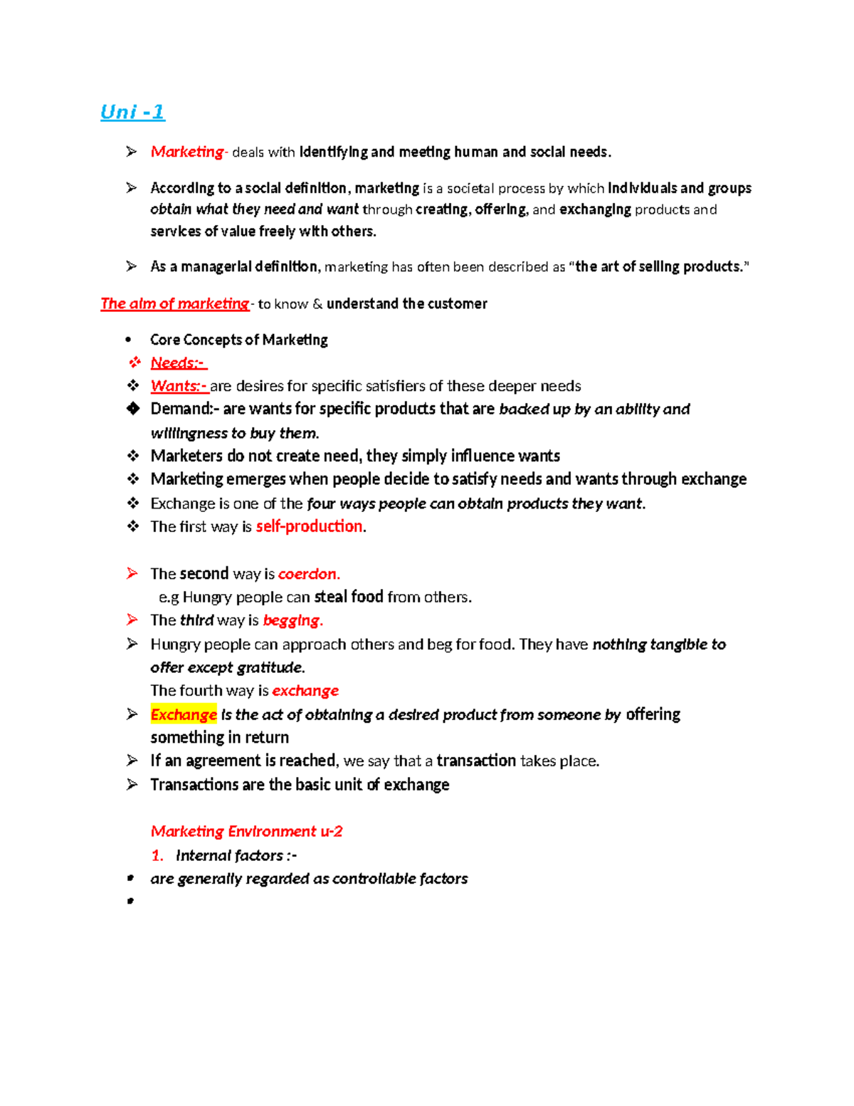 Marketing Strategies & Concepts - Overview for MKT 101 - Studocu