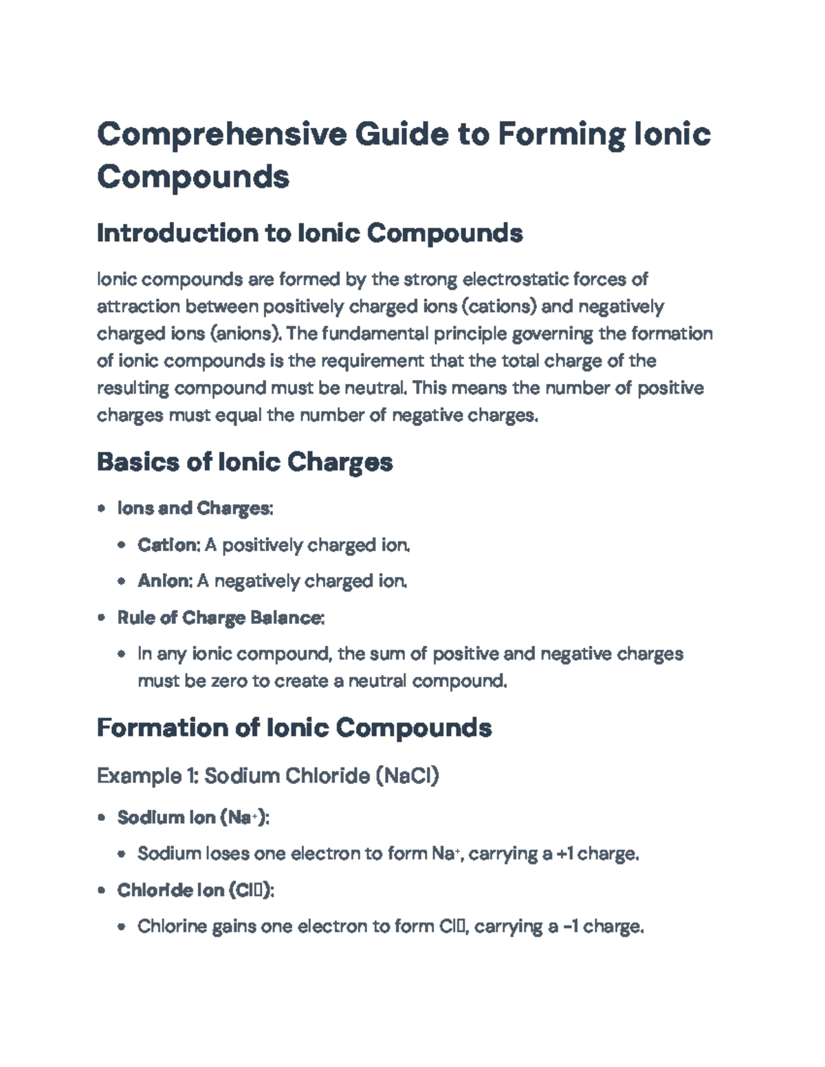 Ionic Compounds Formation Guide (Chem 101): Charge Neutrality Explained ...
