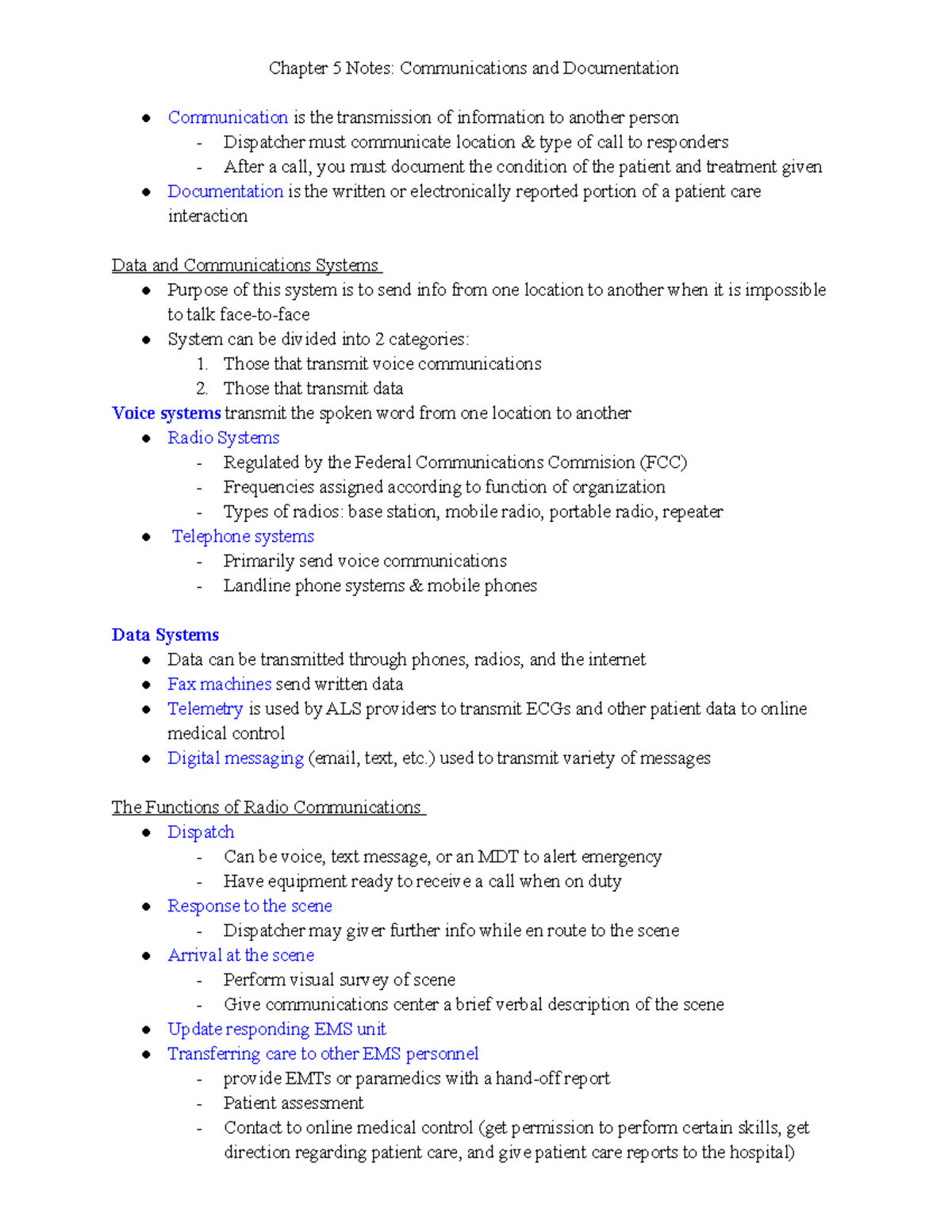 COMM 101: Chapter 5 Notes on Communications & Documentation - Studocu
