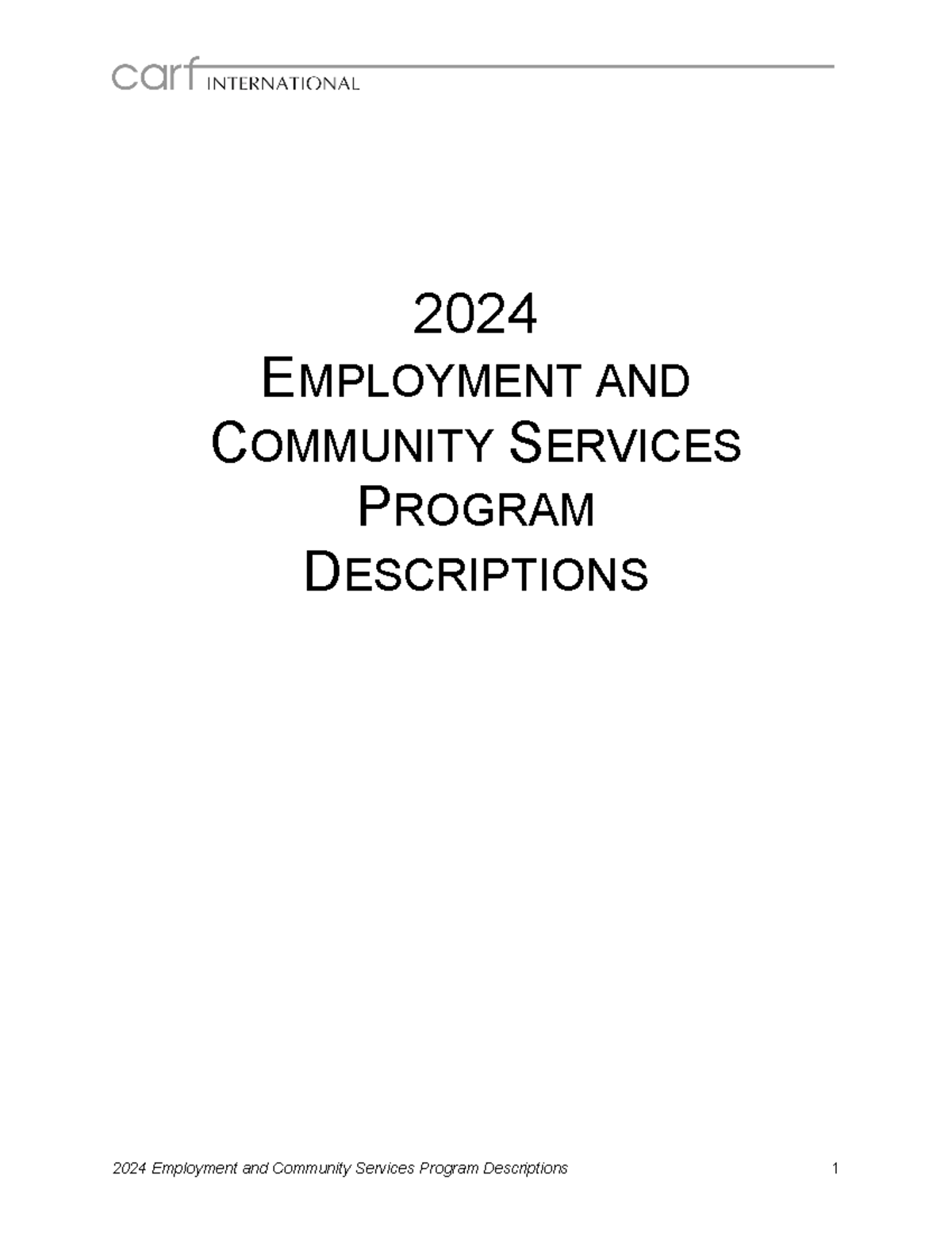 2024 ECS Employment and Community Services Program Overview - Studocu