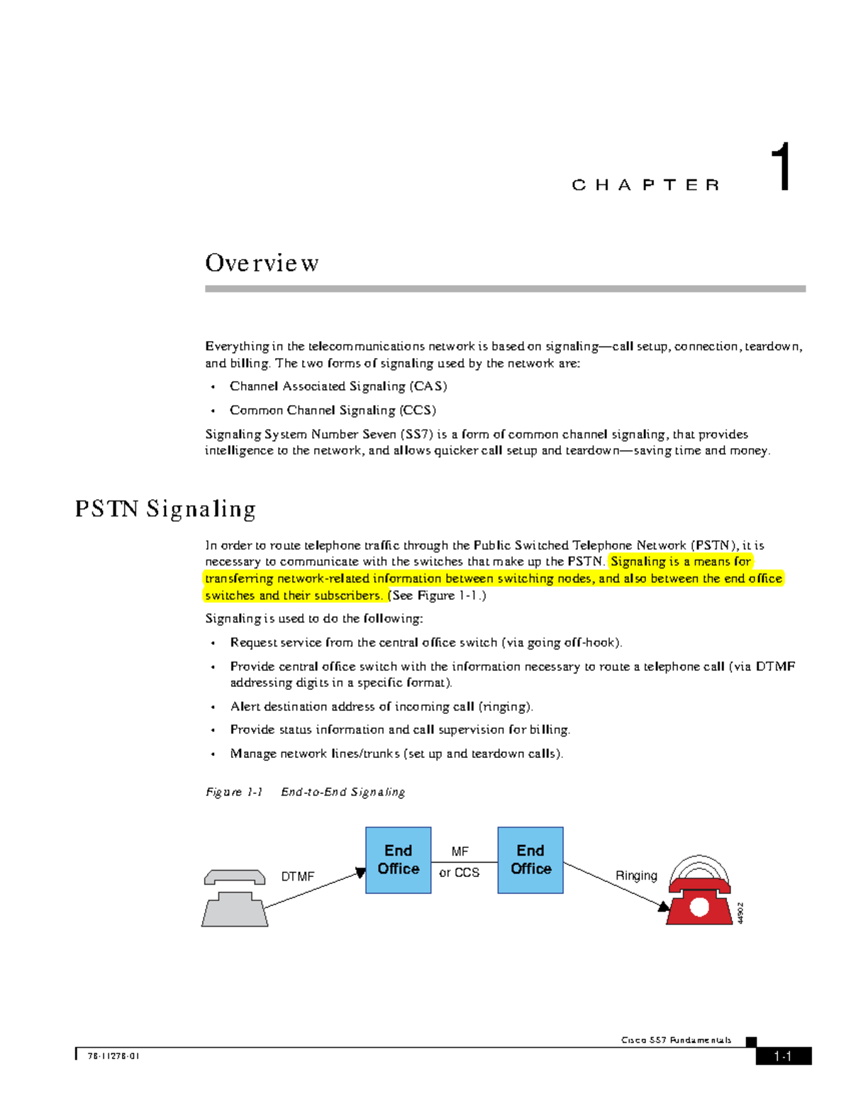 Cisco SS7 Fundamentals: Chapter 1 Overview of Signaling Systems - Studocu