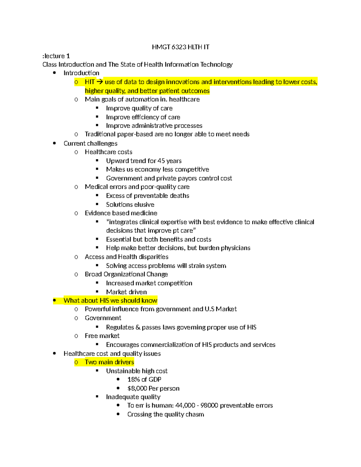 HMGT 6323 Final Exam Review: Health Information Technology Insights ...