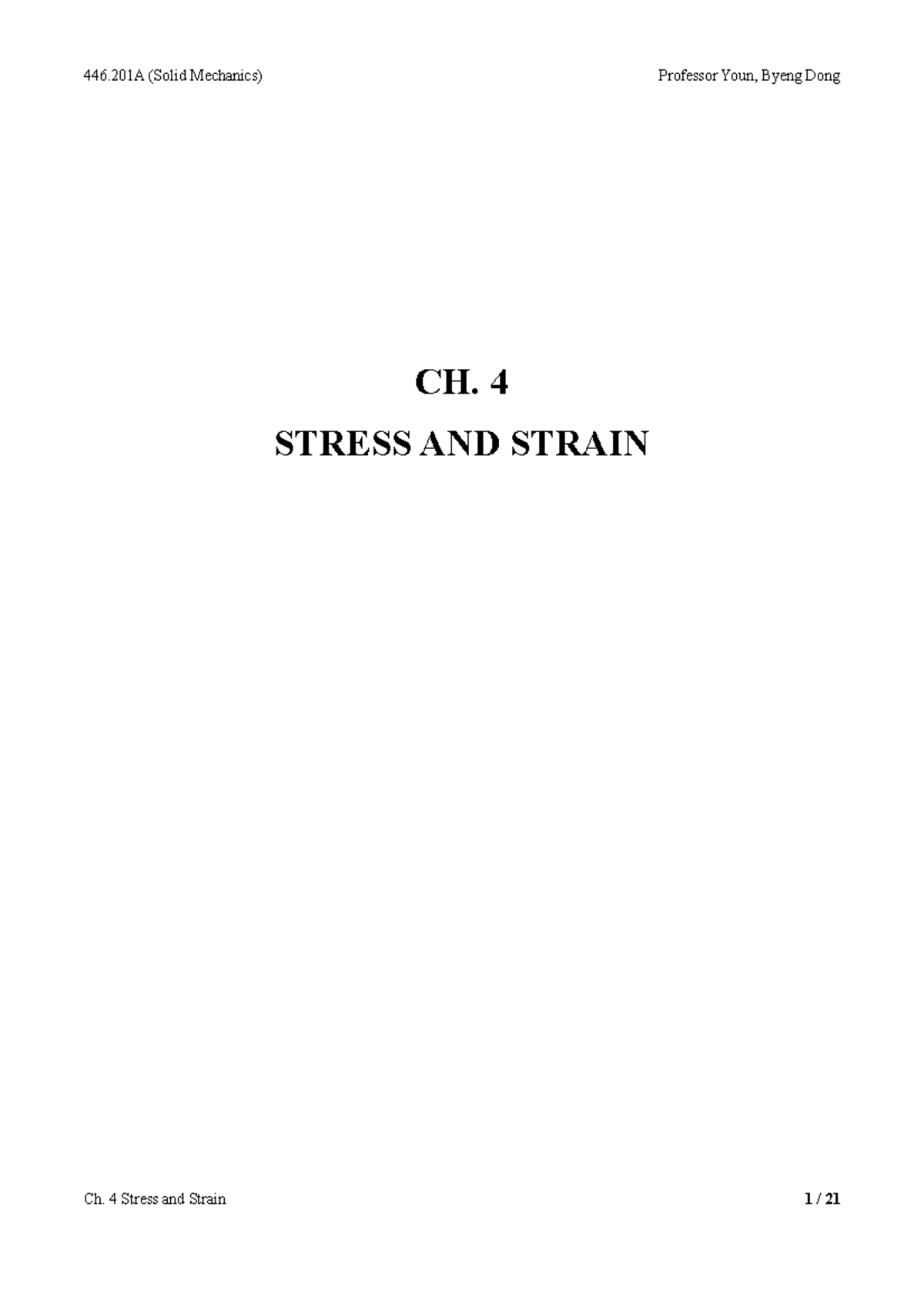 Chapter 4 - Stress and Strain in Solid Mechanics 4 - Studocu