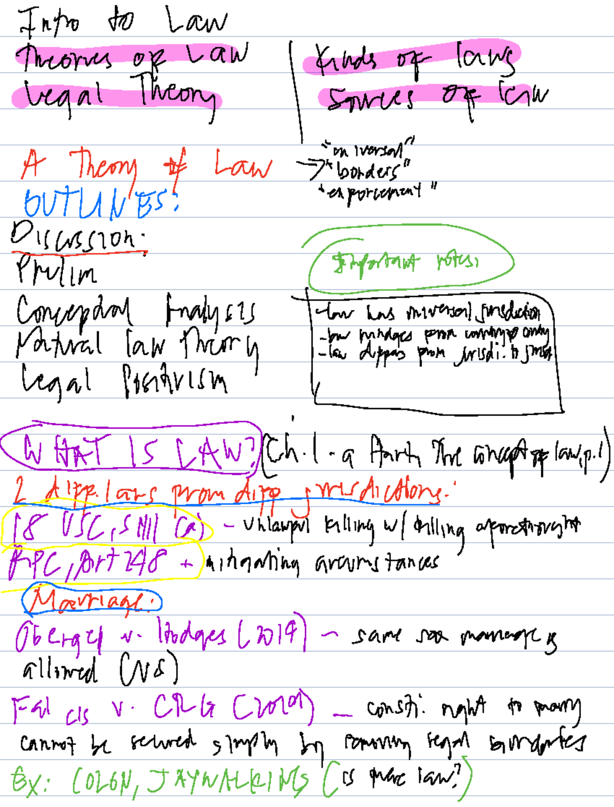 Intro to Law: Key Theories and Legal Concepts (LAW 101) - Studocu