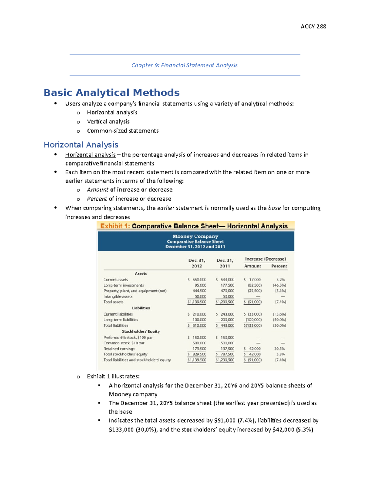 Chapter 9 - Financial Statements Analysis - Chapter 9: Financial ...