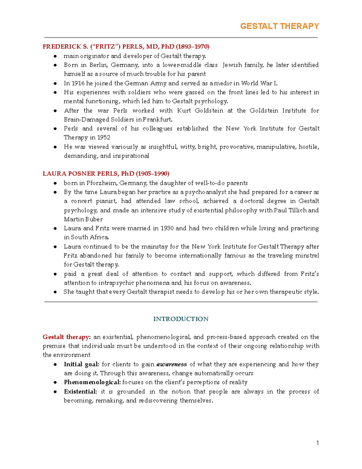 Gestalt Therapy Overview and Key Concepts: Insights from Fritz and ...