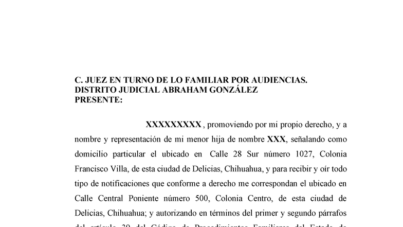 Juicio Ordinario de Pérdida de Patria Potestad - Chihuahua - Studocu