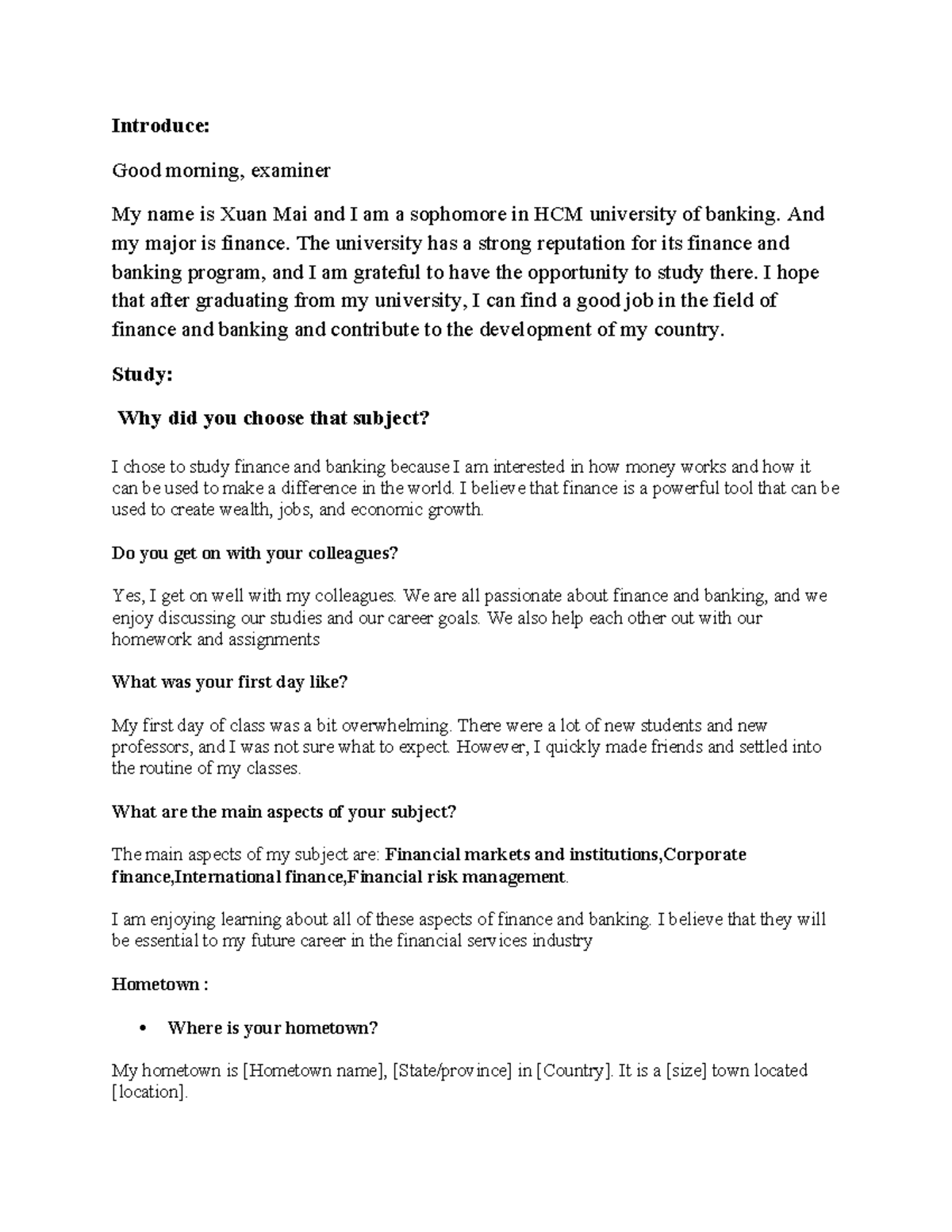 IELTS Speaking Practice - Part 4.0 - ICDT - Studocu
