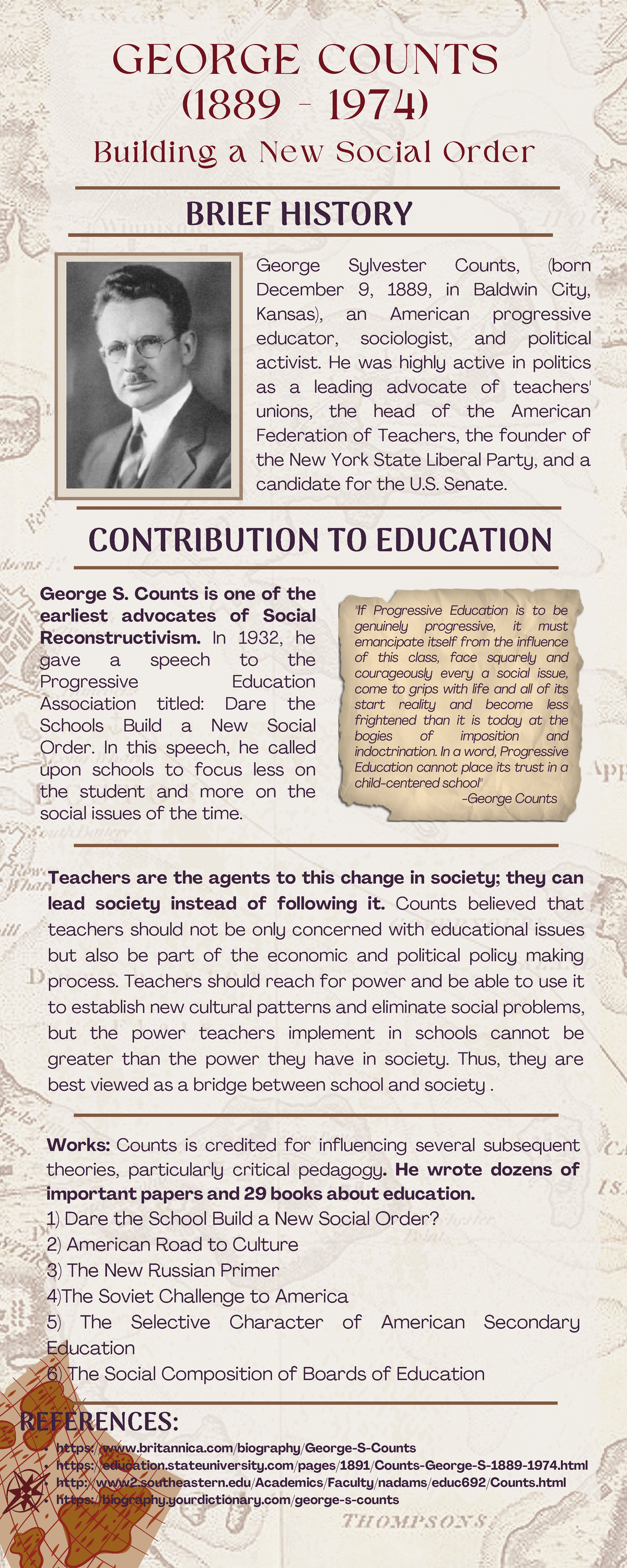 George Counts: Influence on Social Reconstructivism in Education - Studocu