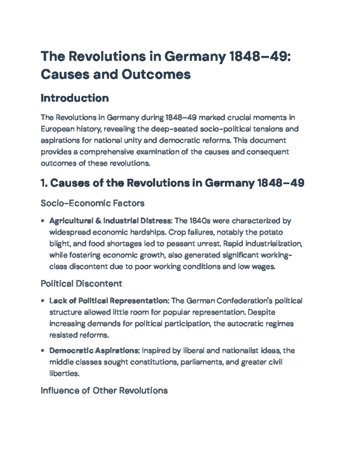 The Revolutions in Germany (1848-49): Causes & Outcomes Analysis - The ...