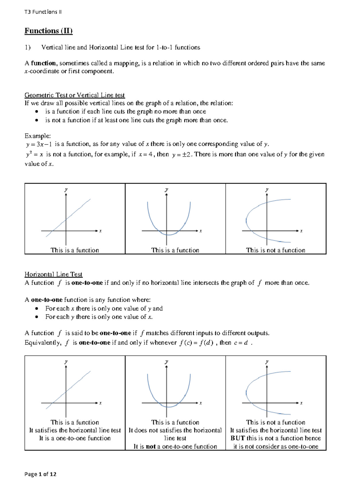 Maths - Topic 3 Functions II - Detailed Supplementary Notes - Studocu