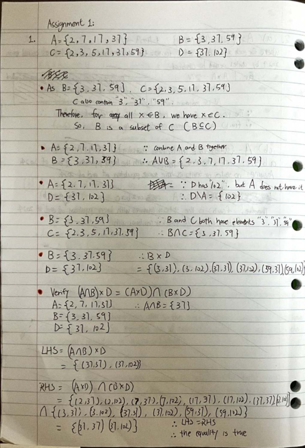Assignment 1: Set Theory and Functions Analysis - Studocu