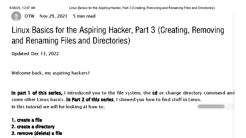 Linux Basics for Aspiring Hackers: Part 3 - File & Directory Management ...