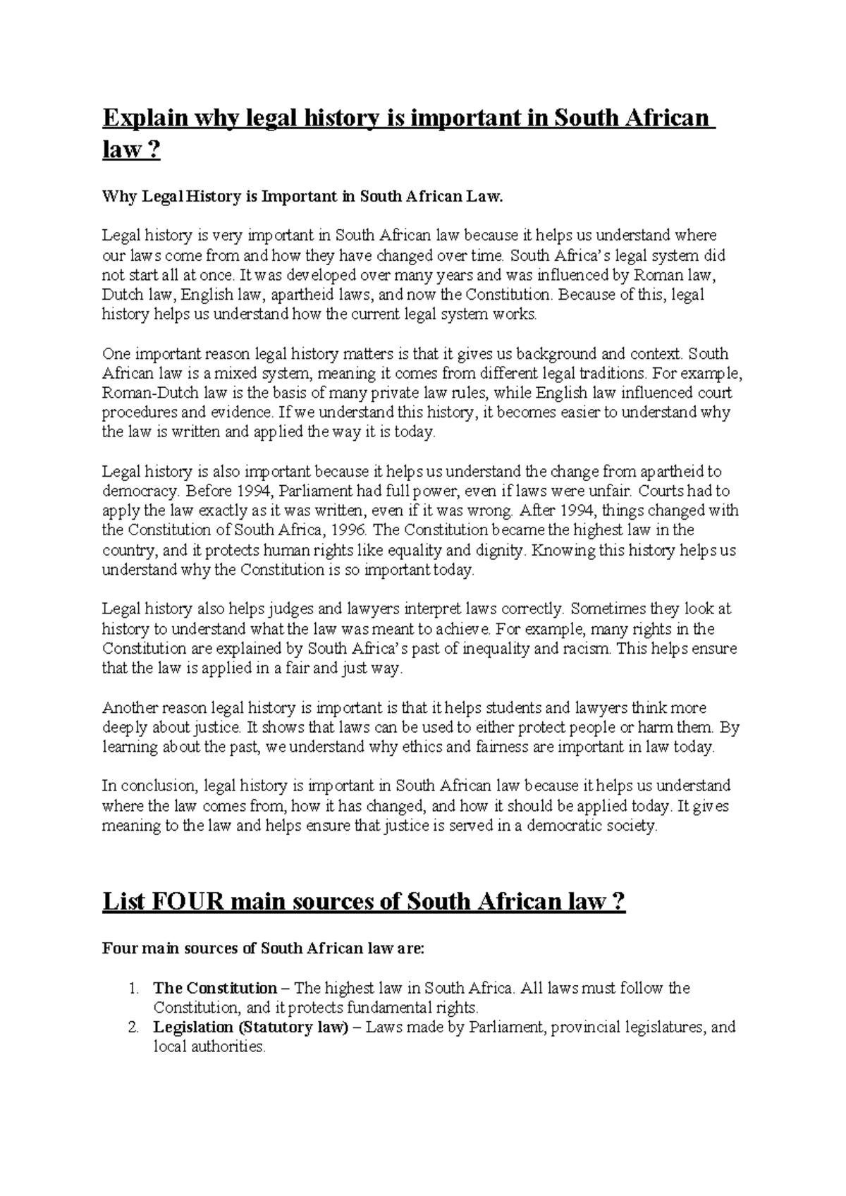 The Importance of Legal History in South African Law: A Comprehensive ...