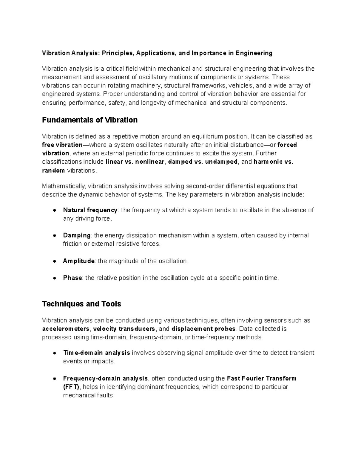 Vibration Analysis (ENG 101): Principles, Applications, and Importance ...