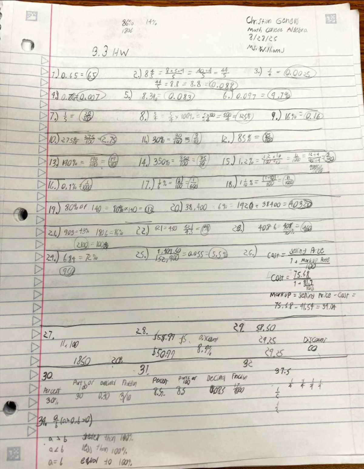 3.3 HW - Math College Algebra Notes (Christion Geneus) - Studocu