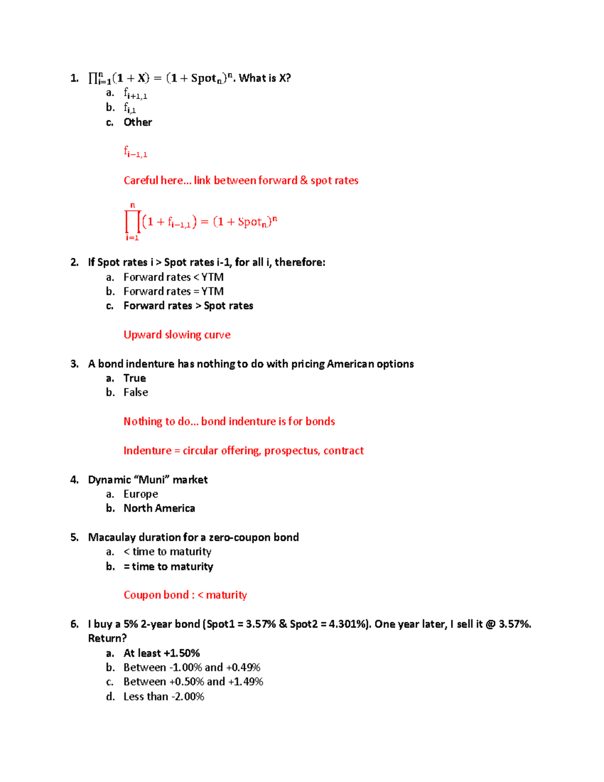 Fixed Income Exercises 251024: Solutions and Key Concepts - Studocu