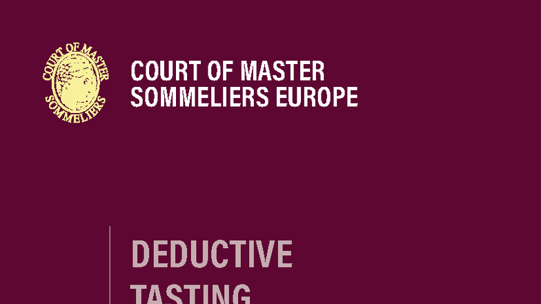 CMS Deductive Tasting Workbook - Court of Master Sommeliers - Studocu