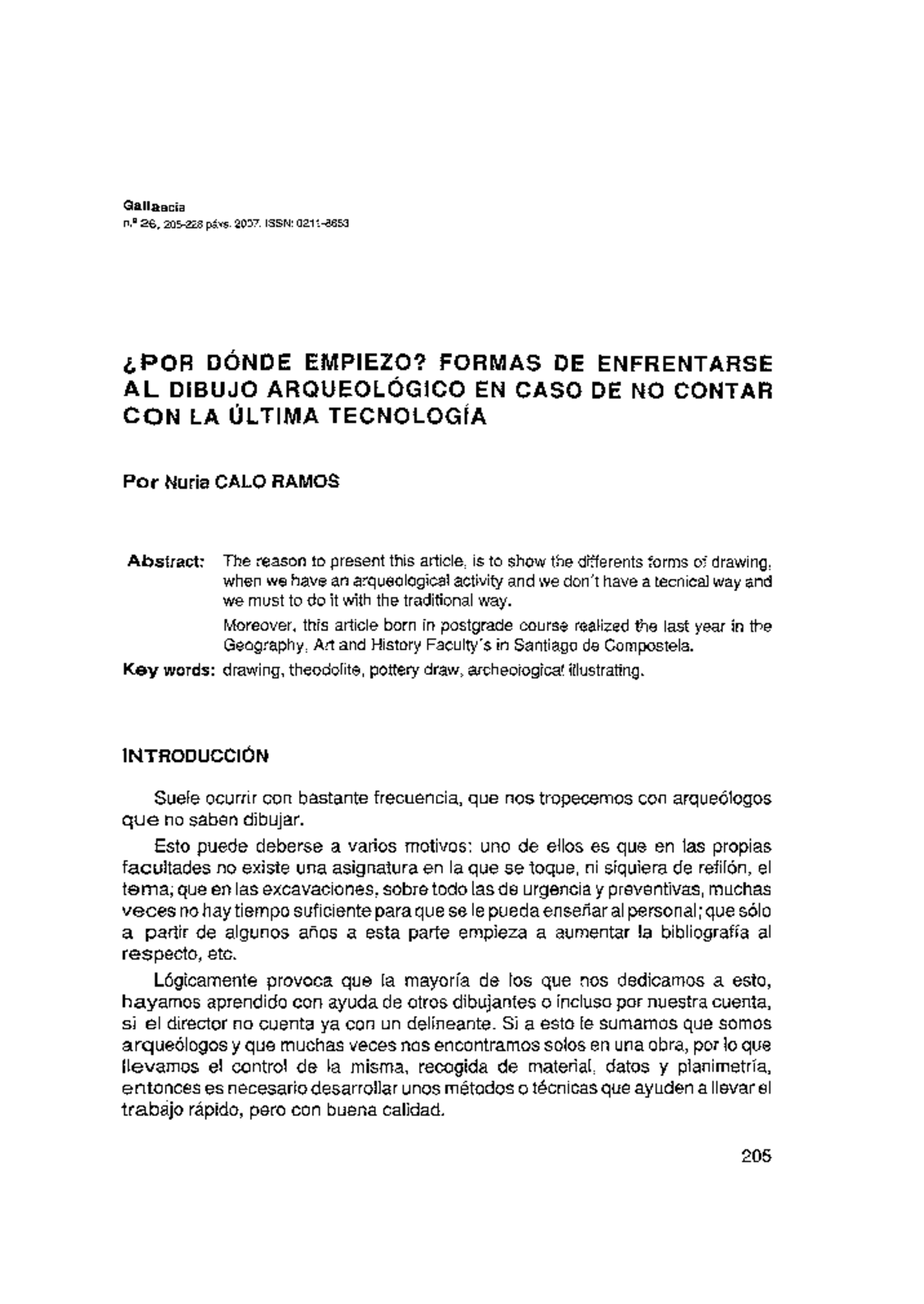 Gallaecia n.º 26: Enfrentando el Dibujo Arqueológico sin Tecnología ...