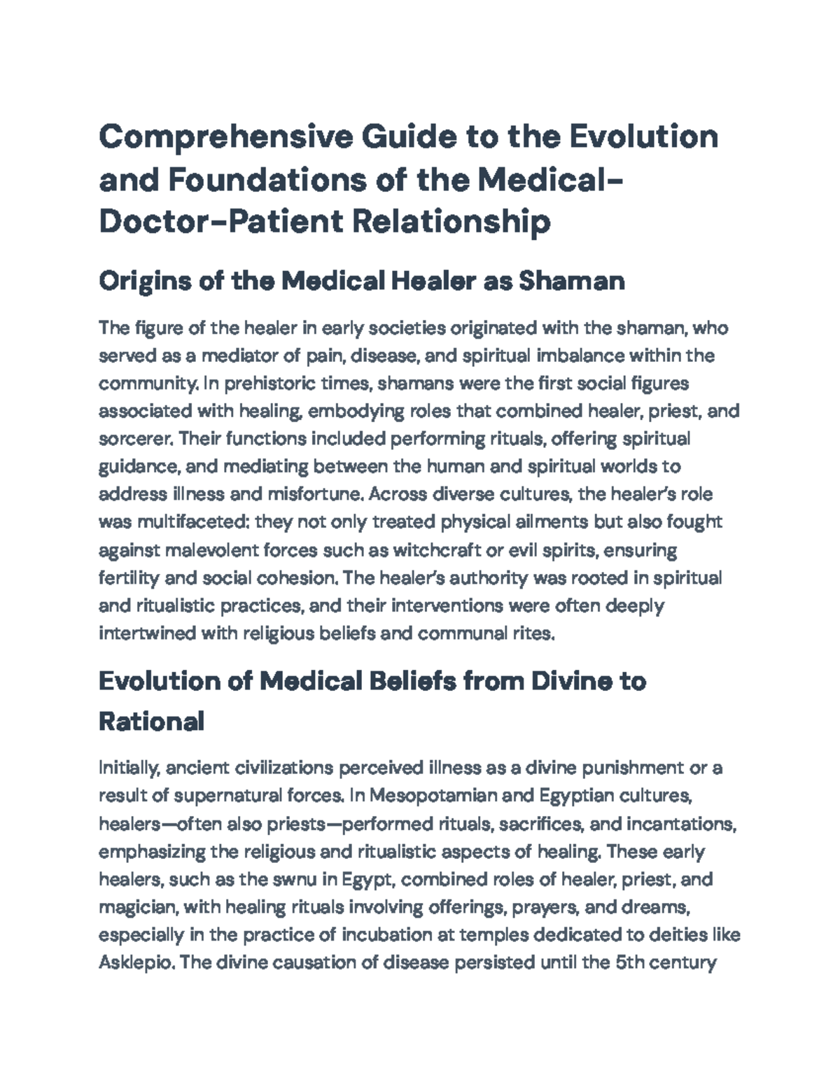 Comprehensive Guide to the Evolution of Medical Practices and Ethics ...