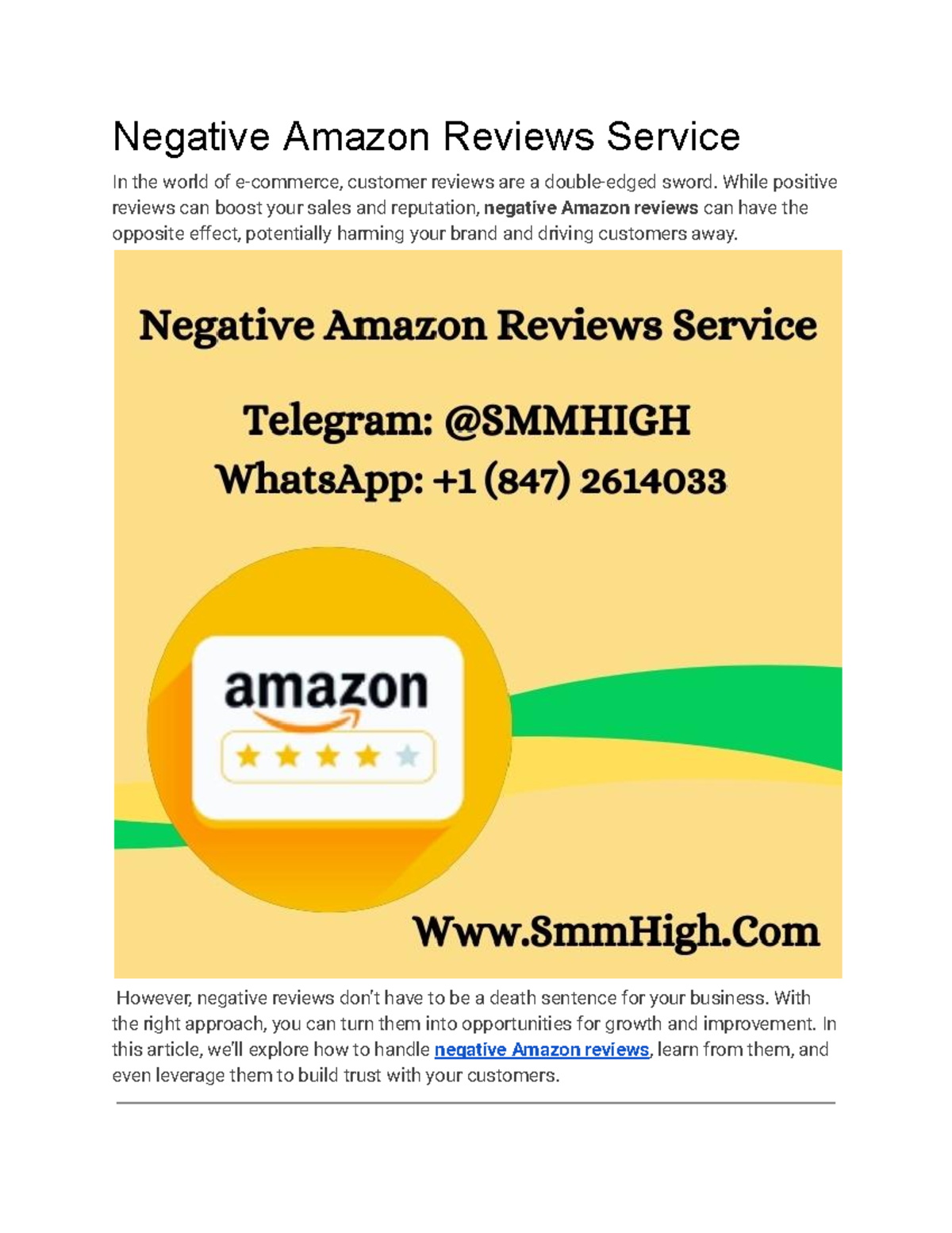 Negative Amazon Reviews Service - While positive reviews can boost your ...