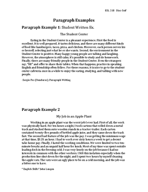 Paragraph format - Lecture notes - Advanced Writing - 7 - Paragraph ...