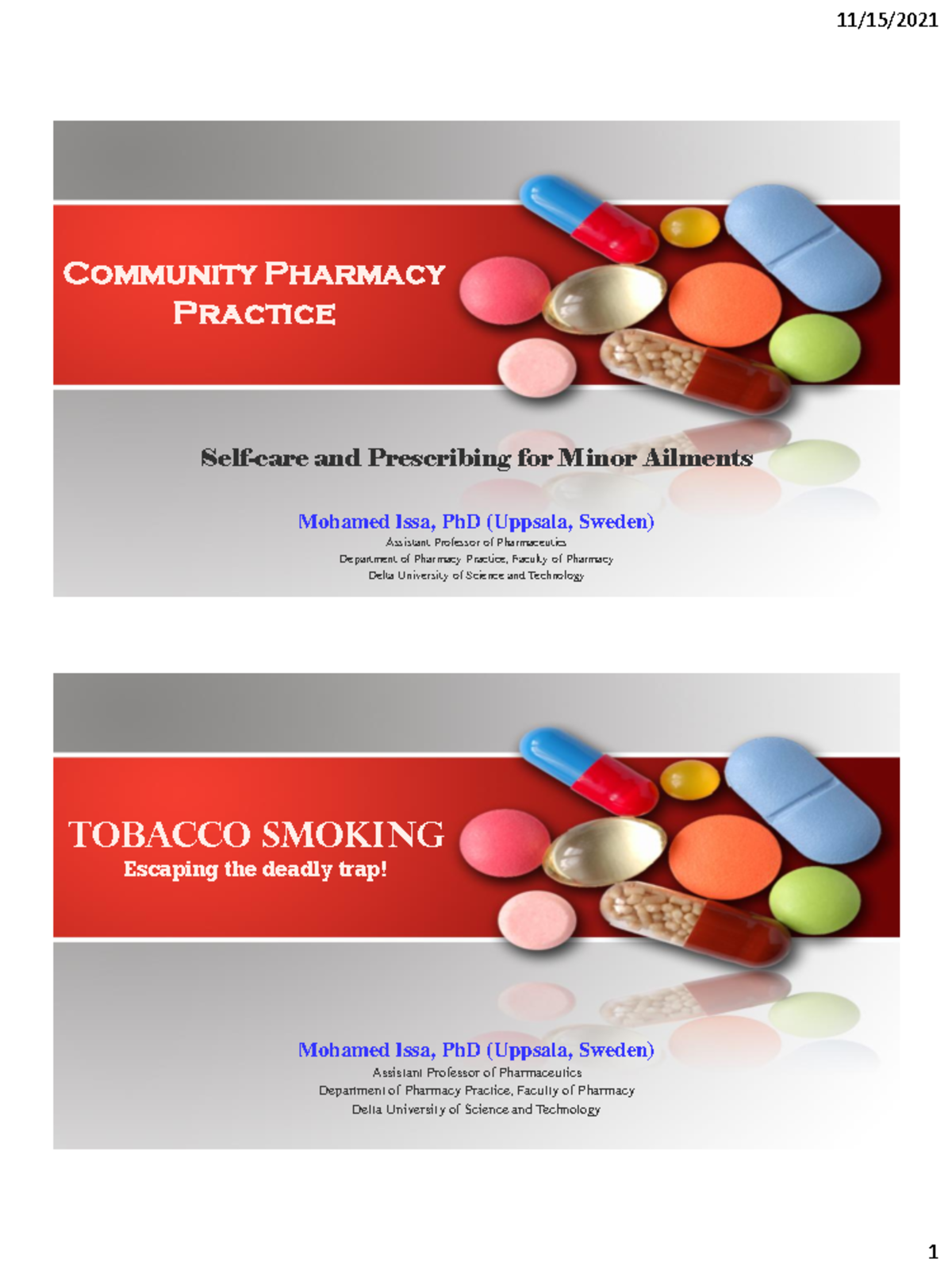 (12) Community Pharmacy Lecture: Tobacco Smoking Cessation Strategies ...