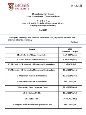PH1012 Physics Notes and Summaries: Concepts and Applications - PH1012 ...