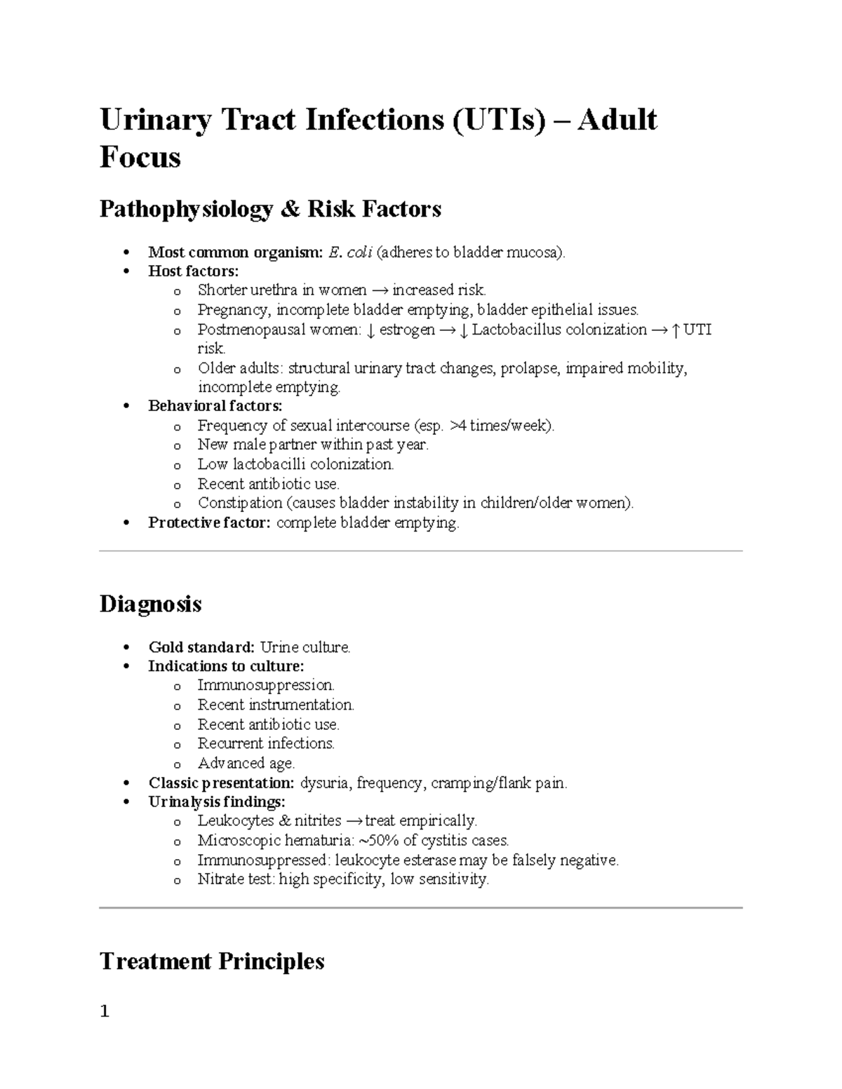 Urinary Tract Infections (UTIs) in Adults: Pathophysiology & Treatment ...