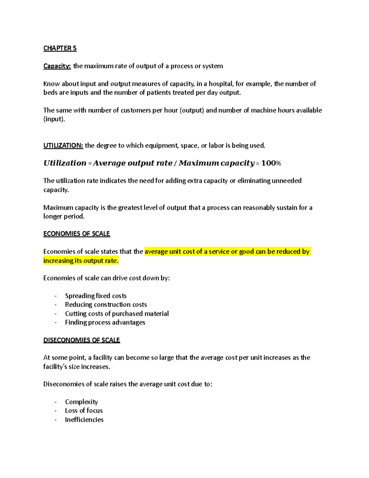 Exam 2: Capacity Management & Project Constraints in Operations ...