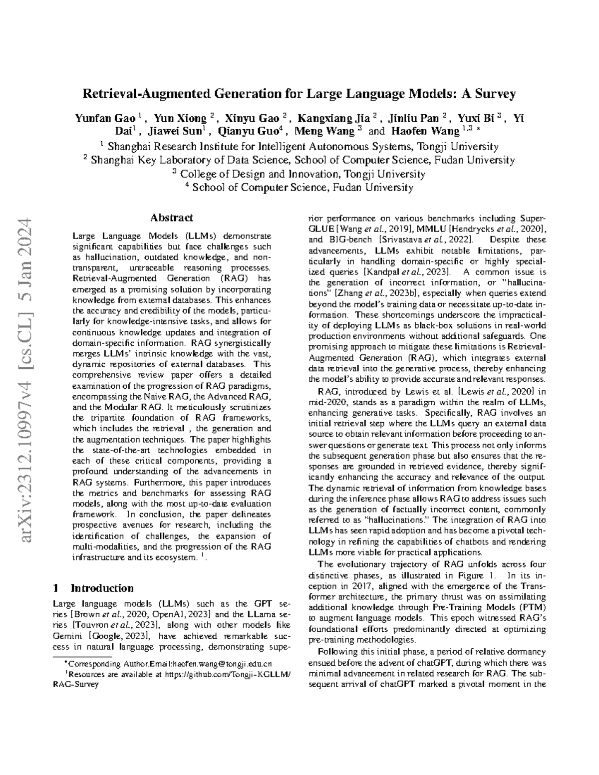 RAG survey - Retrieval-Augmented Generation for Large Language Models ...
