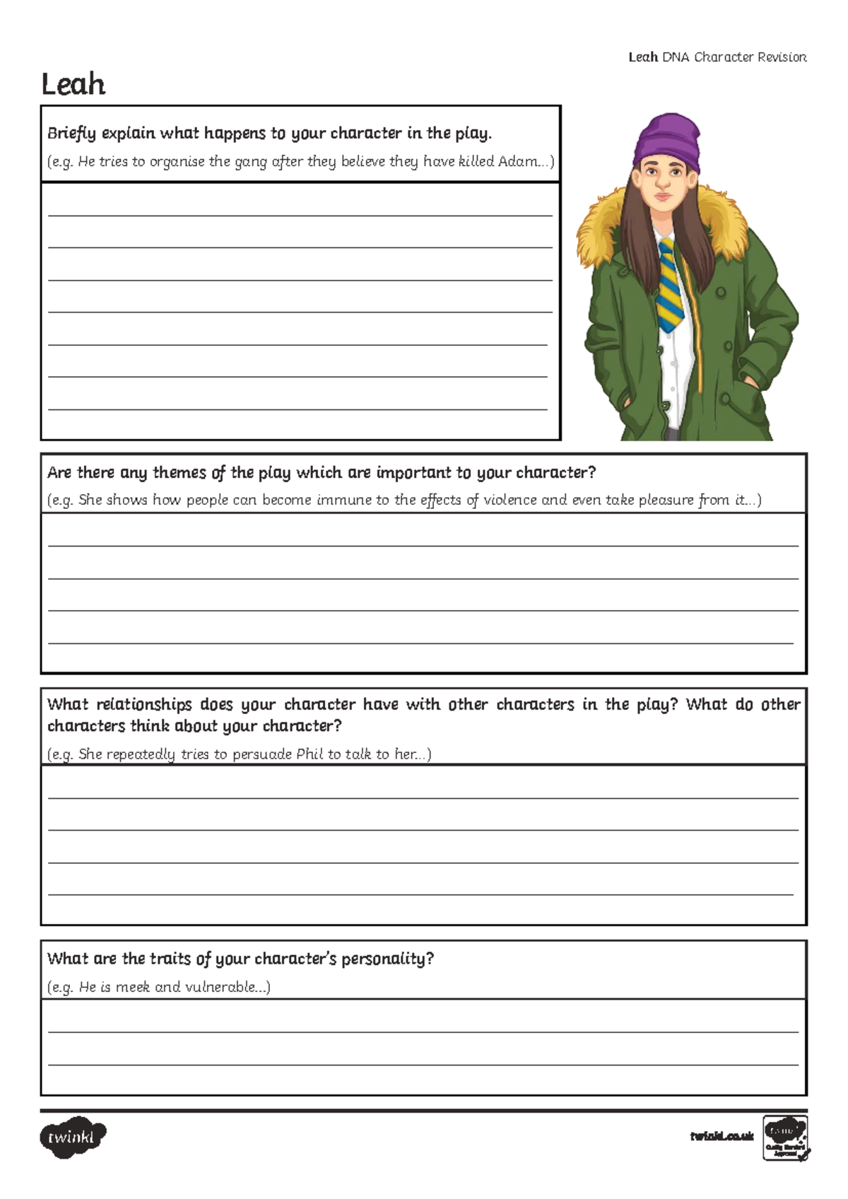 DNA by Dennis Kelly: Character Revision Notes - Studocu