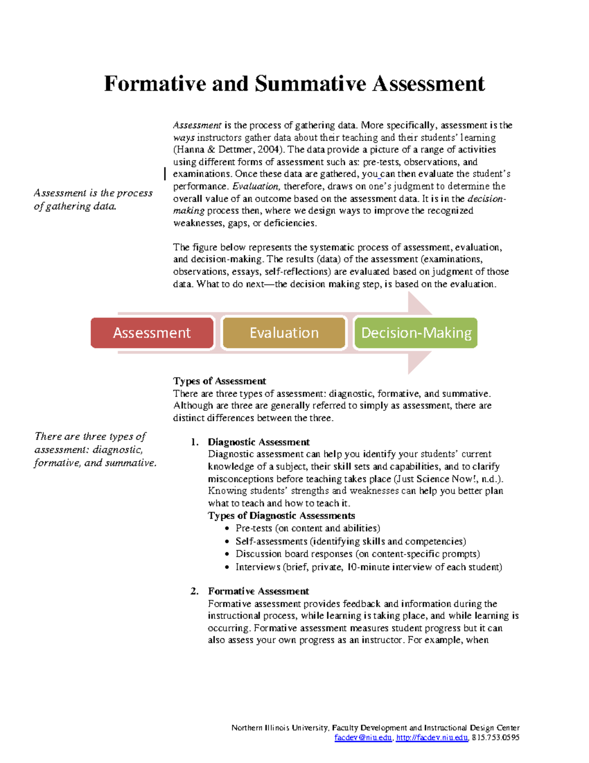 Formative and summative assessment - Northern Illinois University ...