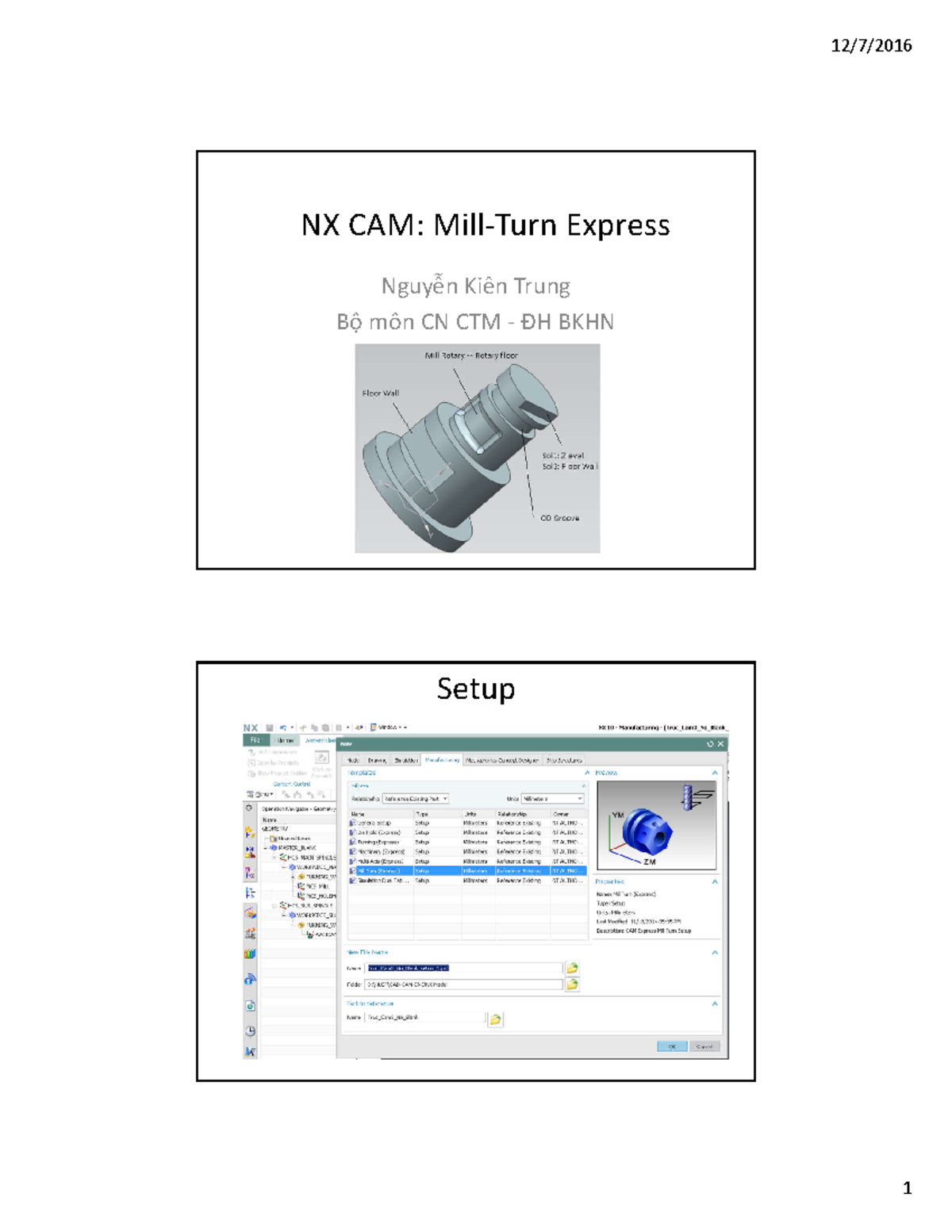 NX CAM: Hướng Dẫn Lập Trình CAM Trên NX - Bài Giảng - Studocu