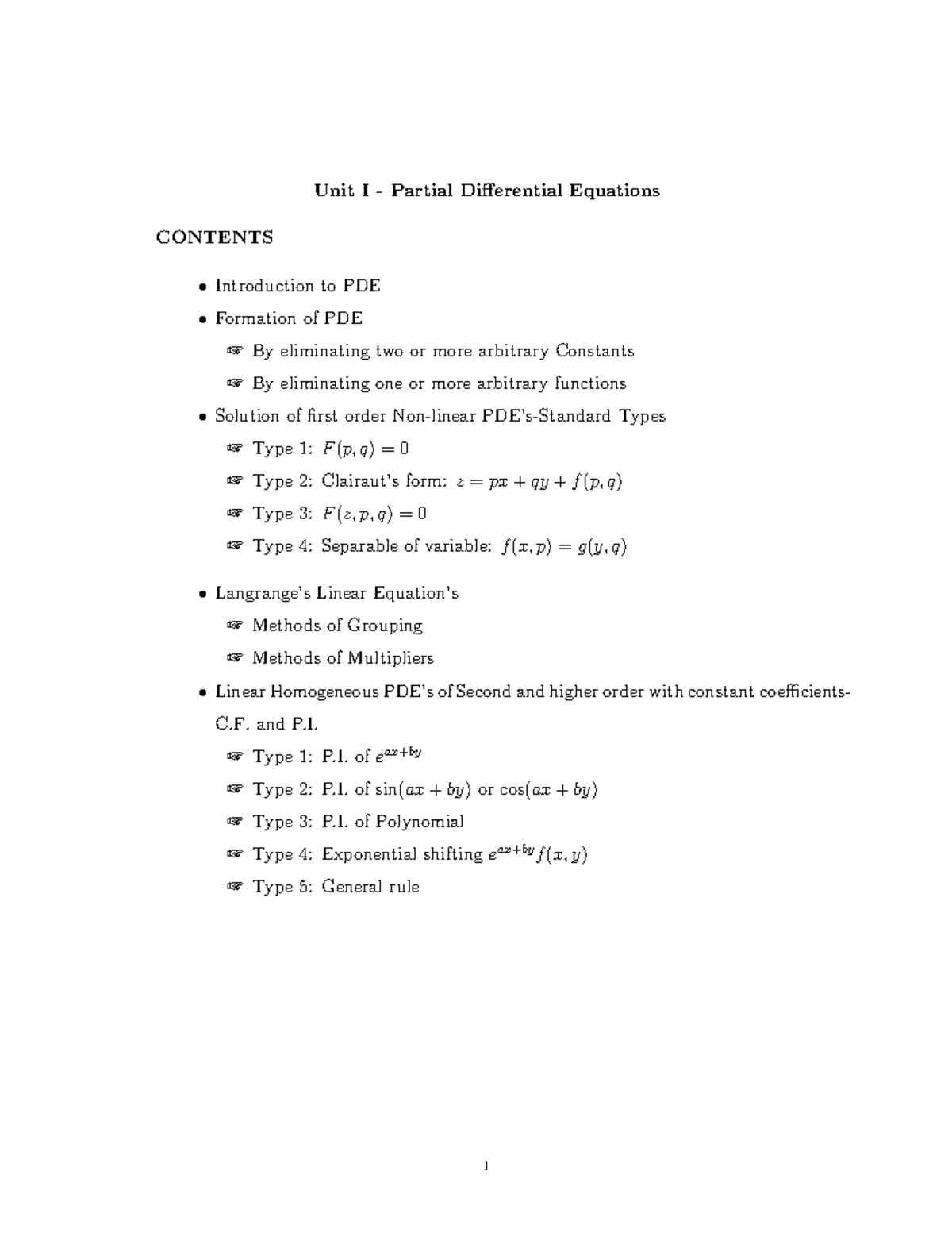 Unit I-18MAB201T - Comprehensive Guide to Partial Differential ...